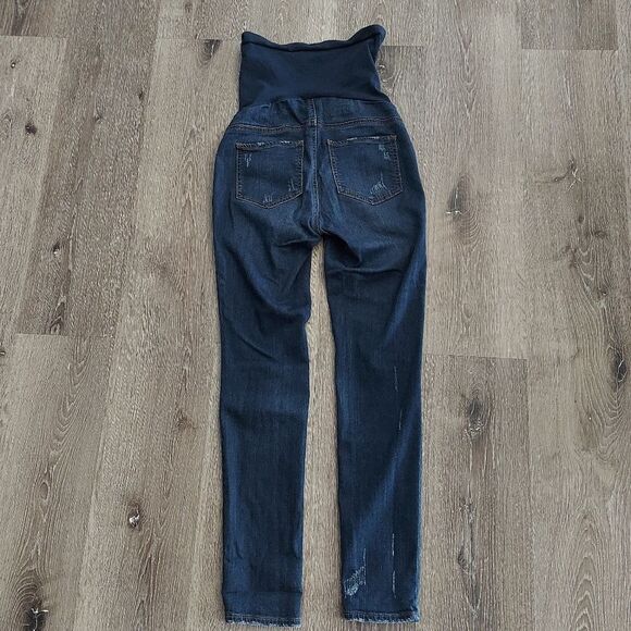 LED Luxe Essentials Denim Distressed Maternity Jeggings Size 25 - Picture 4 of 5